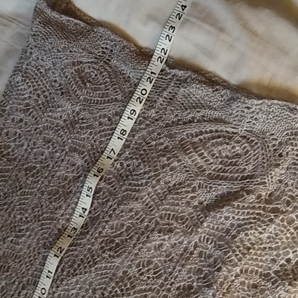 Lauren ralph lauren lacey knit top/scarf taupe set,size large - Picture 5 of 9